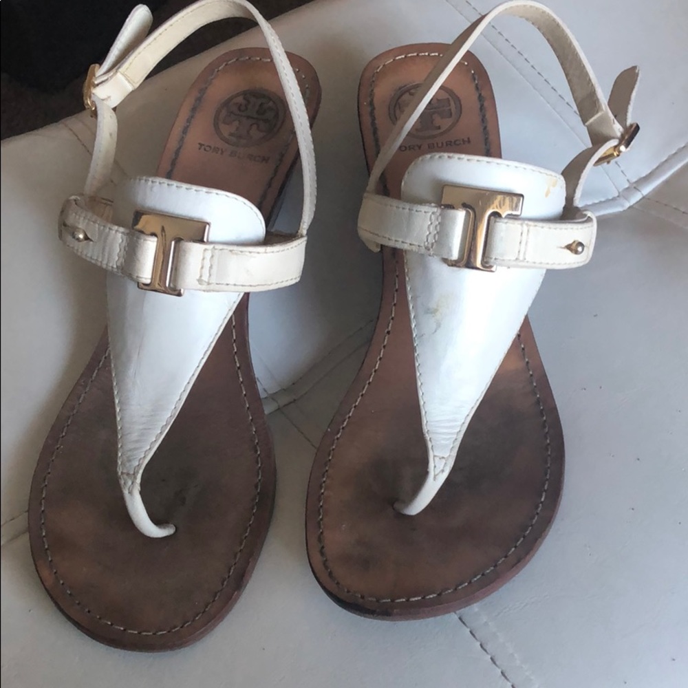 Tory Burch Wedge Sandals White